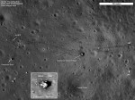 The Apollo 17 site gives an idea of the considerable mobility of Cernan and Smith. Note how the trails made by astronauts on foot can be distinguished from the dual tracks left by the lunar rover (Credits: NASA/Goddard/ASU).