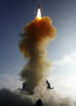 SM-3 just after launch to destroy the USA-193 satellite (Credits: US Navy).