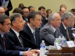 From left to right, John Elbon, Steven W. Lindsey, Elon Musk, Charlie Preourt and