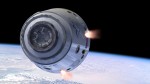 Artist's conception of Dragon escape system firing (Credits: SpaceX).