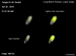 A Long March 2C second stage captured from a 420 km range.