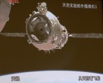 Shenzhou-8 just after its undock from Tiangong-1. (Credits: Xinhua/Wang Jiamin).