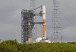 A Delta IV Medium +(5,4) rocket prior to launch from Cape Canaveral (Credits: United Launch Alliance).
