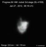 Progress M-14M Rocket Photographed From the Ground