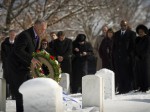 NASA Adminstrator Charles Bolden laid a wreath on the grave of every astronaut who lost a life aboard Apollo 1, Challenger, and Columbia. The astronauts are buried in Arlington National Cemetery in Washington D.C. (Credits: NASA).