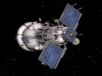 A rendition of the Phobos-Grunt probe. (Credits: Roscosmos).
