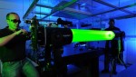 The powerful laser beam can detect space debris particles of only few centimeters in size (Credits: DLR).