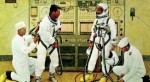 A painting of astronauts suiting up, by Norman Rockwell (Credits: NASA).