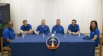 The  STS-133 Discovery crew's pre-launch breakfast at Kennedy Space Center (Credits: NASA).