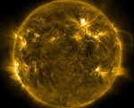 A picture of Tuesday's X-class solar flare (Credits: NASA).