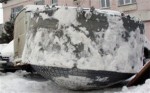 This large metal object was found near a Siberian village and assumed to be space debris (Credits: Russia Today).