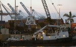 Dragon capsule arrives in Los Angeles (Credits: Gene Blevins/LA Daily News).