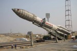 The Proton rocket with SES-5 satellite being erected for the second time on July 7 (Credits: Roscosmos).