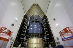 The RBSP probes being settled in an Atlas V faring (Credits: Johns Hopkins Applied Physics Laboratory).