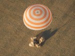 Expedition 32 crew make a picture-perfect landing in Kazakhstan aboard their Soyuz TMA-04M on September 16 (Credits: NASA/Carla Cioffi).