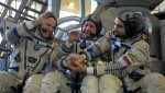The remainder of ISS Expedition 33. From left, NASA Flight Engineer Kevin Ford, Soyuz Commander Oleg Novitskiy, and Russian Flight Engineer Evgeny Tarelkin (Credits: RIA Novosti/Grigoriy Sysoev).