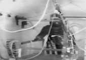 Jim LeBlanc in the vacuum chamber before he lost pressurization and consciousness (Credits: NASA0.