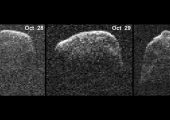 Composite image of asteroid 2007PA8 captured by the Goldstone observatory over October 28-30 (Credits: NASA/JPL-Caltech/Gemini).