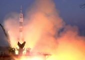 Soyuz TMA-07M takes off with its three crew members on December 19 (Credits: NASA).