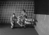 Moon walk training (Credits: NASA).