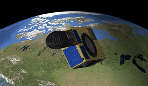 NEOSSat orbiting above Canada (Credits: University of Calgary).