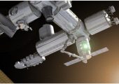 Artist's impression of Cygnus berthing with ISS (Credit: Orbital Sciences Corporation)