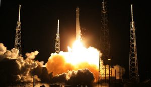 SpaceX's Falcon 9 blasting off from cape Canaveral on October 7, 2012. The launch was succesful although a fault in the engine just after the takeoff (Credits: Red Huber).
