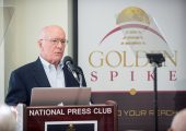 Gerry Griffin announcing the Golden Spike Company's project in December 2012 (Credits: Golden Spike).