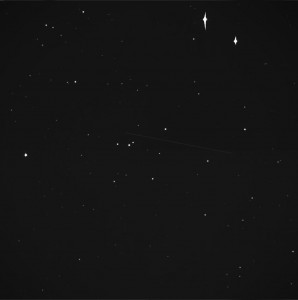 Asteroid 2012 DA14 streaks away from Earth just after its closest approach (Credits: ESA/Instituto de Astrofísica de Canarias/Iciar Montilla, Julio Castro, Alfred Rosenberg).