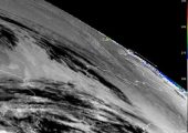 Meteosat-9 image, showing the thermal impact of the meteor (Credits: EUMETSAT).
