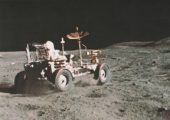 John Young speeds off at 6.2 mph during Apollo 16