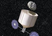 Keck's asteroid capture concept (Credits: Rick Sternbach/Keck Institute for Space Studies).