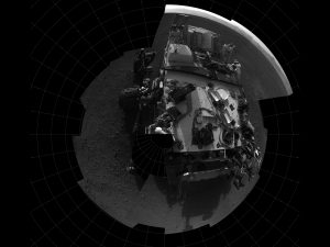 Curiosity's self-portrait from one the rover's engineering camera, the Navigation camera (Credits: NASA/JPL-Caltech). 
