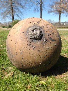 The mysterious metal sphere found in Buna, Texas, bears signs of extreme heat exposure as if having undergone re-entry (Credits: Dean Gentz).