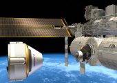 Boeing's CST-100 capsule rendered preparing to dock with ISS (Credits: Boeing).
