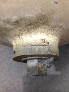 A close look showed Gentz that the bung had been hand machined and sported two holes for safety wires (Credits: Dean Gentz).