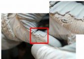Astronaut Rick Mastracchio had to prematurely terminated his thrid EVA on STS-118 when he noticed a potential tear in his left glove (Credits: Orbital Debris Quarterly News)