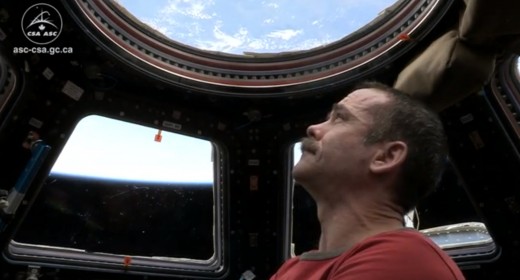 ISS Expedition 35 commander Chris Hadfield just before leaving the station on May 13 (Credits: Canadian Space Agency).