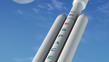 Artist conception of Falcon Heavy launch.