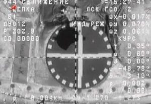 A moment of the Progress 51P docking operation. The  (Credits: Roscosmos).