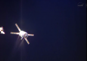 ATV-4 firing thrusters approaching S3 hold point (Credits: NASA).