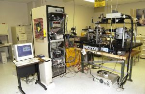 Spann established the Dusty Plasma Laboratory (pictured above) in the mid-90s to learn more about the dust on the surface of the moon (Credits: Michelle La Vone).