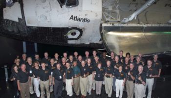 The Kennedy Space Center Visitor Complex opened its $100 million Atlantis Exhibit to the public Saturday, June 29. It was attended by astronauts who flew on each of the orbiter’s 33 missions, NASA and other officials, and thousands of guests (Credits: Alan Walters / awaltersphoto.com).