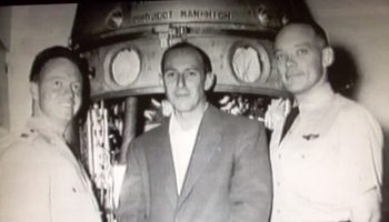 From left: Capt. Joe Kittinger, Bernard “Duke” Gildenberg, and Dr. David Simons (Credits: USAF/Foolish Earthling Productions).