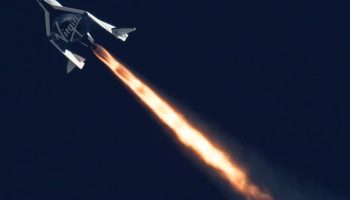 On Sept. 5, 2013 Virgin Galactic’s SpaceShipTwo was released from its carrier aircraft and proceeded to conduct its second supersonic flight (Credits: Mars Scientific / Clay Center Observatory).