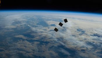 CubeSats launched from the International Space Station's Kibo module on October 4, 2012 (Credits: NASA).