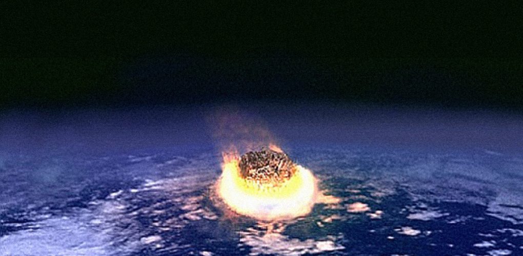 Artist's impression of an asteroid impact event.