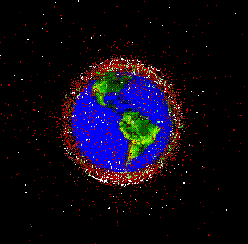 The low Earth orbit is heavily polluted by man made debris (Credits: NASA).