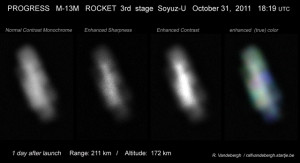 Progress M-13M Upper Stage Photographed from the Ground