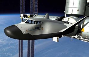 Rendition of SNC's Dream Chaser docked with ISS (Credits: SNC).